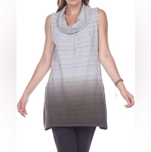 neon buddha Tops - Neon Buddha Bali‎ Gray Brown Ombre Cowl Neck Tunic Top